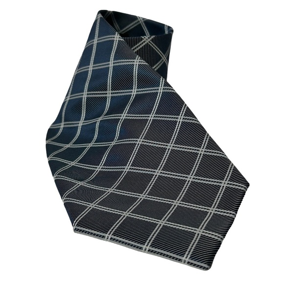 Ermenegildo Zegna Luxury Necktie Tie 100% Silk Criss Cross Pattern Vintage EUC - Picture 3 of 10